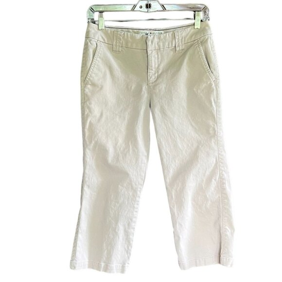 Tommy Hilfiger Women's Tan/Beige Cotton/Spandex Stretch Capri Pants, Size 4P - Picture 1 of 9